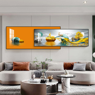 轻奢大芬油画村深圳客厅装饰画简约大气沙发背景墙挂画叠加壁画