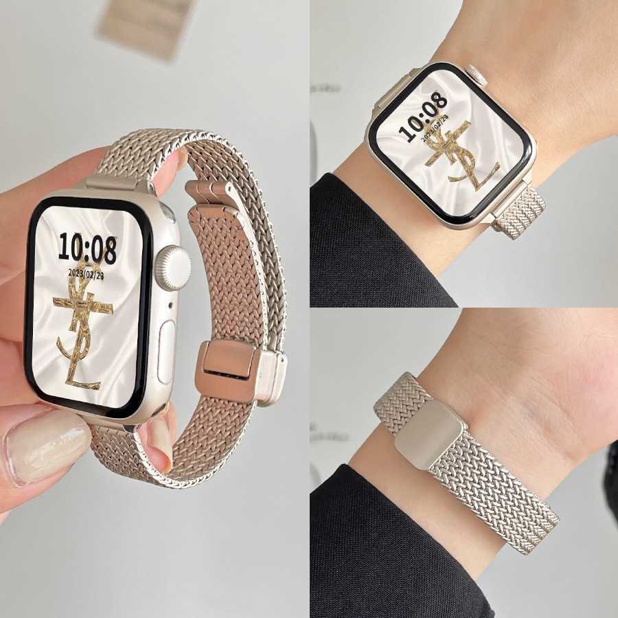 适用iwatchs9/s10表带金属applewatch87苹果手表带se/6/5/ultra链