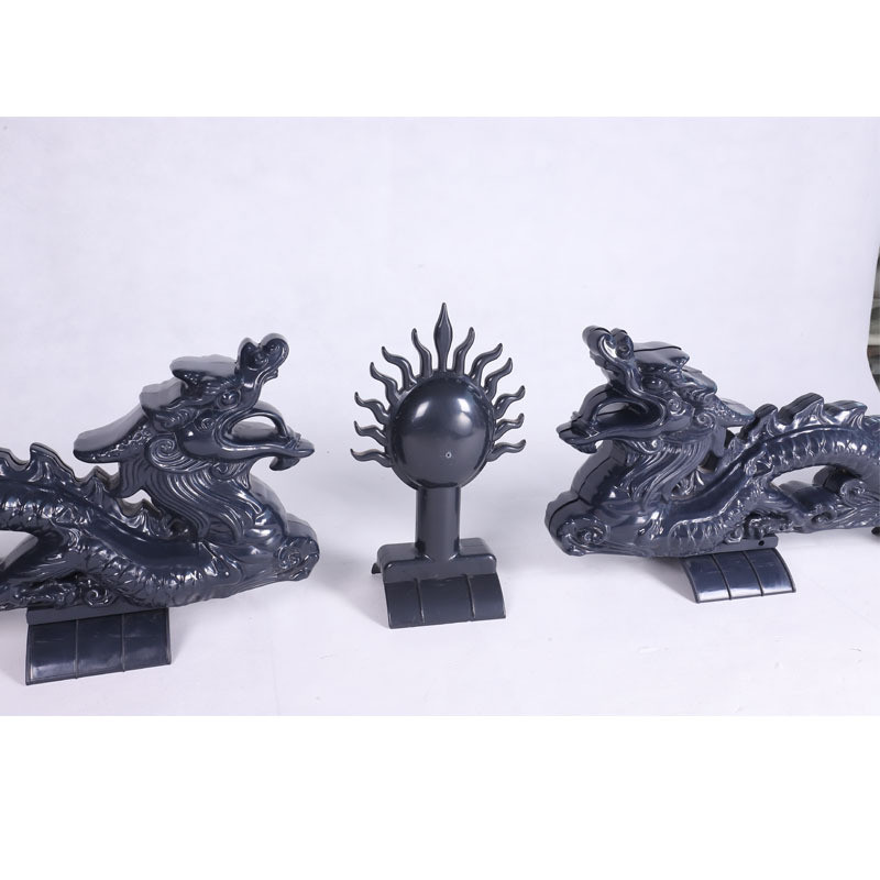 双龙抢珠树脂瓦配件厂家直供asa合成珠配件大小双龙戏树脂瓦