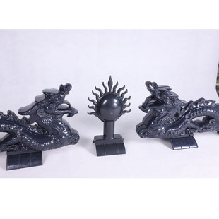 双树脂瓦龙抢珠配件厂家直供asa合成树脂瓦配件大小双龙戏珠