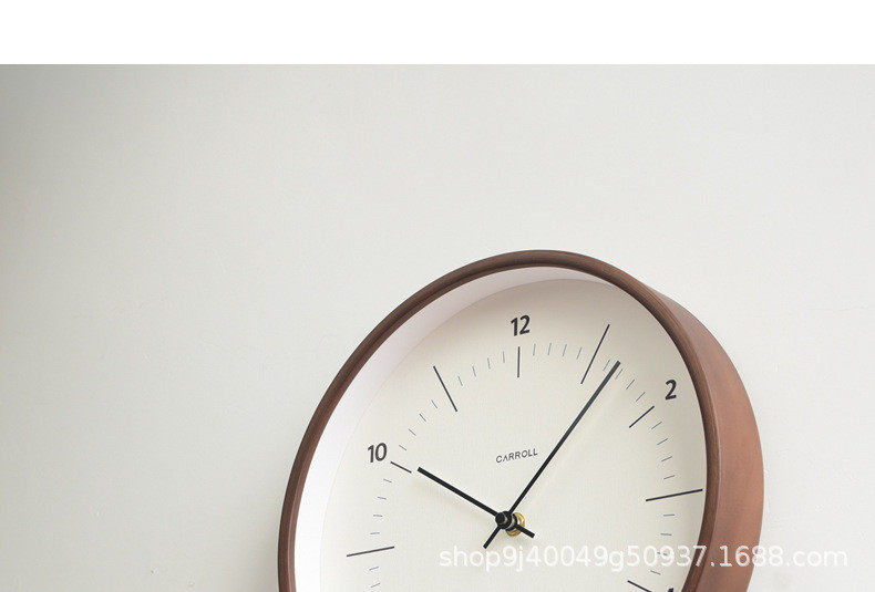Напильник 严选新款感钟客厅木挂表家用轻奢挂钟木式极简北欧静音扫秒挂墙时