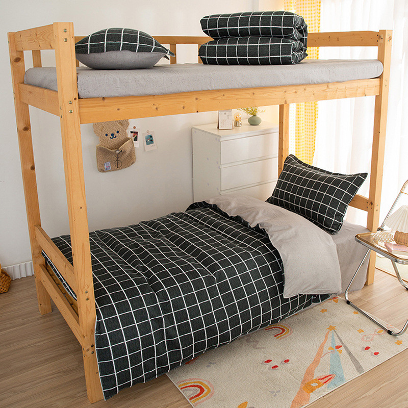 学生宿舍六件套上下铺秋冬单人床上用品印花被套磨毛八件套一整套