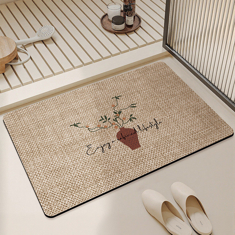 日式简约浴室地垫卫生间门口吸水速干地垫洗手间硅藻泥防滑脚垫,居家布艺,家用脚垫,淘宝优惠券,粉丝福利购,淘宝优惠卷
