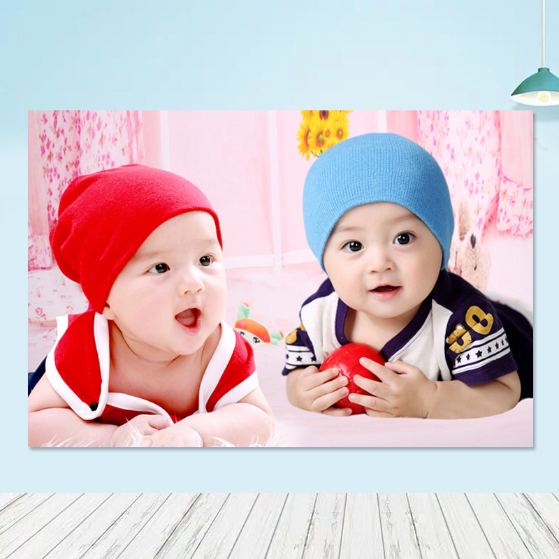 100x80龙凤bb画报漂亮宝宝图片海报婴儿海报墙贴备孕胎教画娃娃画