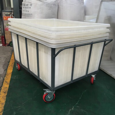 印染厂推布车1500l牛筋水箱手推车印花厂布草纺织落布桶推车内胆