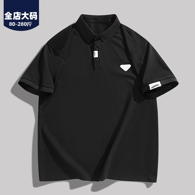 现货大码POLO衫男短袖2025夏季新款休闲百搭纯棉T恤胖子加肥加大