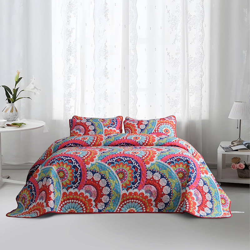 四季床盖三件套夹棉绗缝床盖三件套秋冬i绗缝床盖三件套精选
