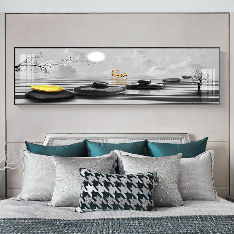 石来运转卧室床头装饰画轻奢主卧挂画客现代简约房间壁画厅背景墙