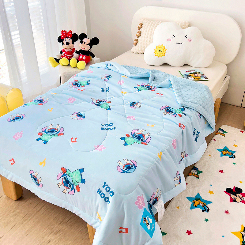 a类凉儿童丝冰豆豆夏凉被学生感盖毯幼儿园迪士乐园尼午睡空调被