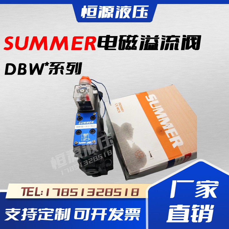 台湾SUMMER液压电磁溢流阀DBW10B-1-30/31.5G24NZ4压力阀先导式