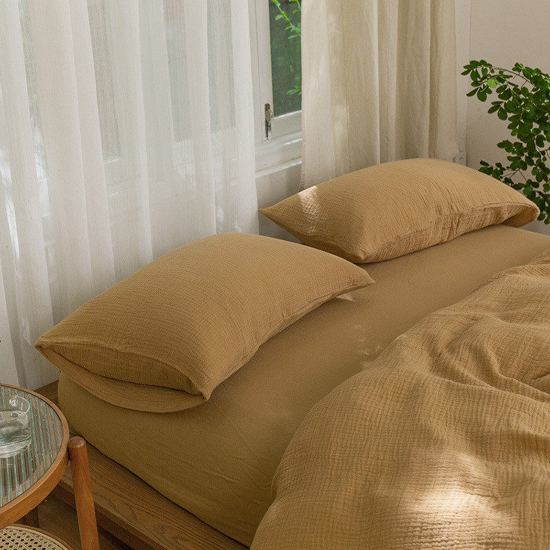 三层纱布纯棉四件套 全棉裸睡超柔褶皱床单被套春秋简约床上用品,床上用品,床品套件/四件套/多件套,淘宝优惠券,粉丝福利购,淘宝优惠卷