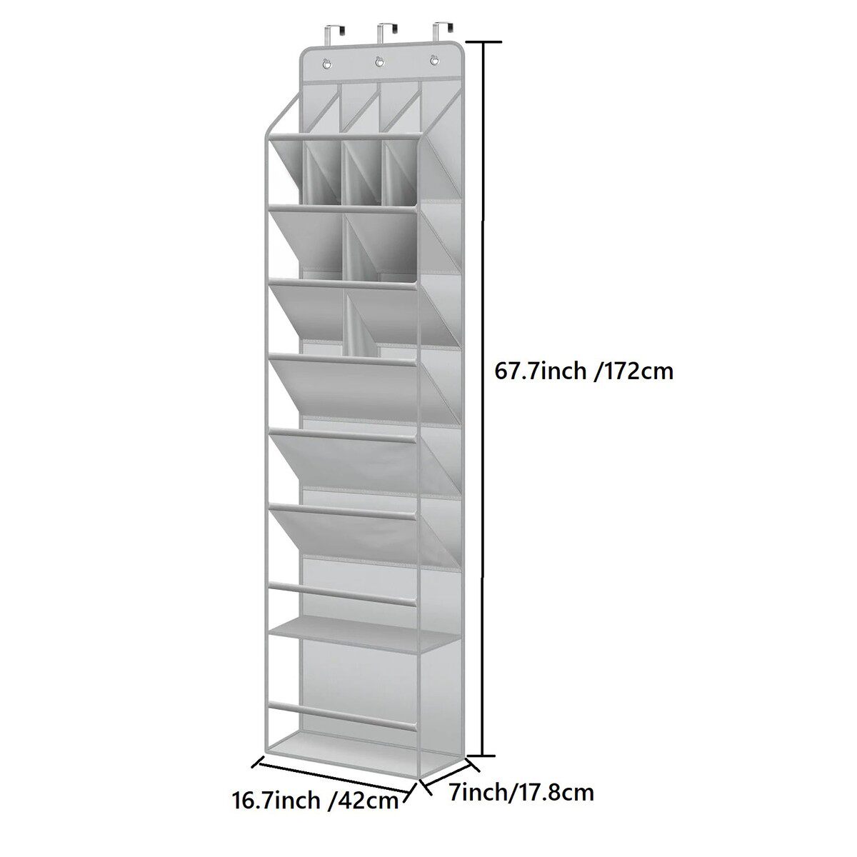 牛津布门后收纳鞋袋新款灰色大容量一体式简易收纳鞋架收纳挂袋,收纳整理,鞋子收纳架,淘宝优惠券,粉丝福利购,淘宝优惠卷