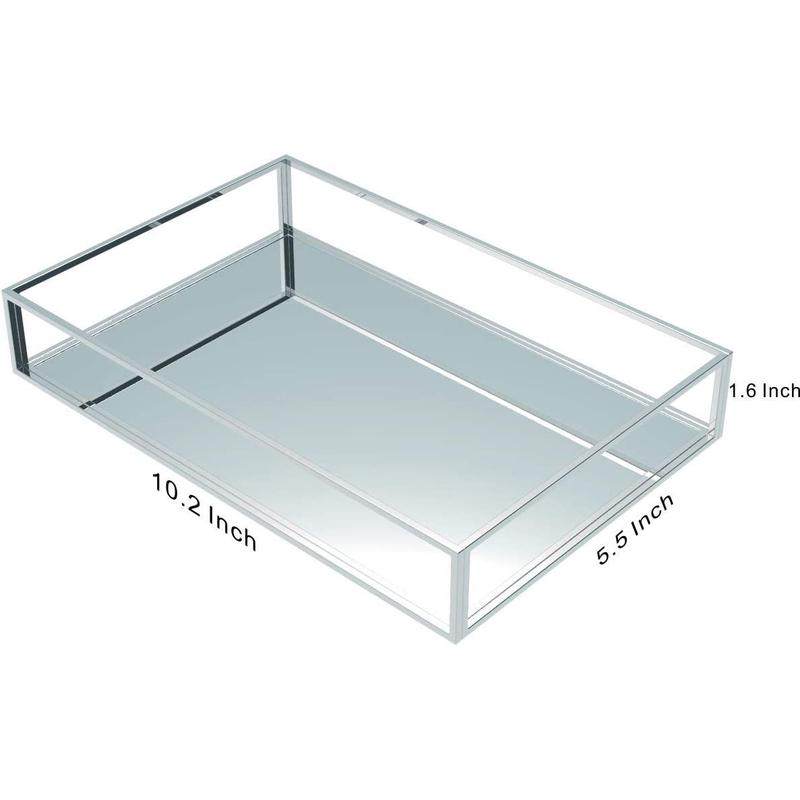 托盘镜面欧式玻璃水果盘金属装饰化妆饰品女收纳盒电镀摆件