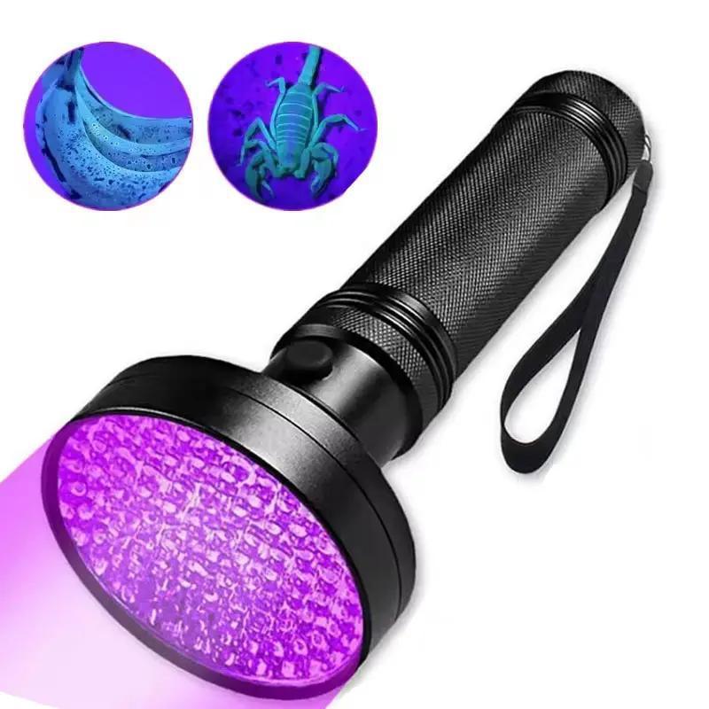 100LED紫光手电128LED紫光手电UV395nm多灯珠紫光灯紫外手电筒