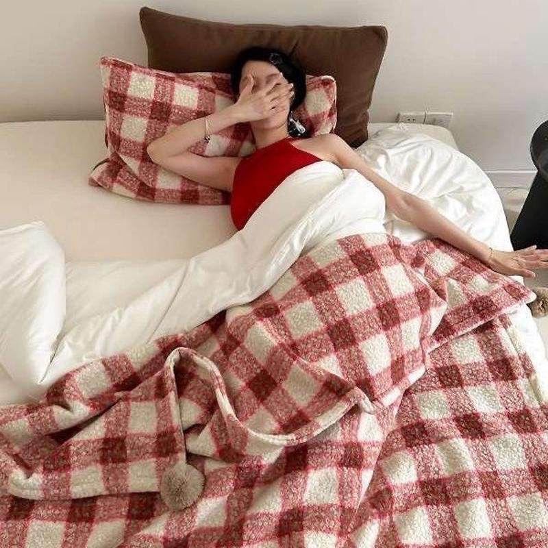 卷羊简约妮双面盖毯午睡毯英伦格子沙发毯装饰毯旅行毯卧室毯子,床上用品,休闲毯/毛毯/绒毯,淘宝优惠券,粉丝福利购,淘宝优惠卷