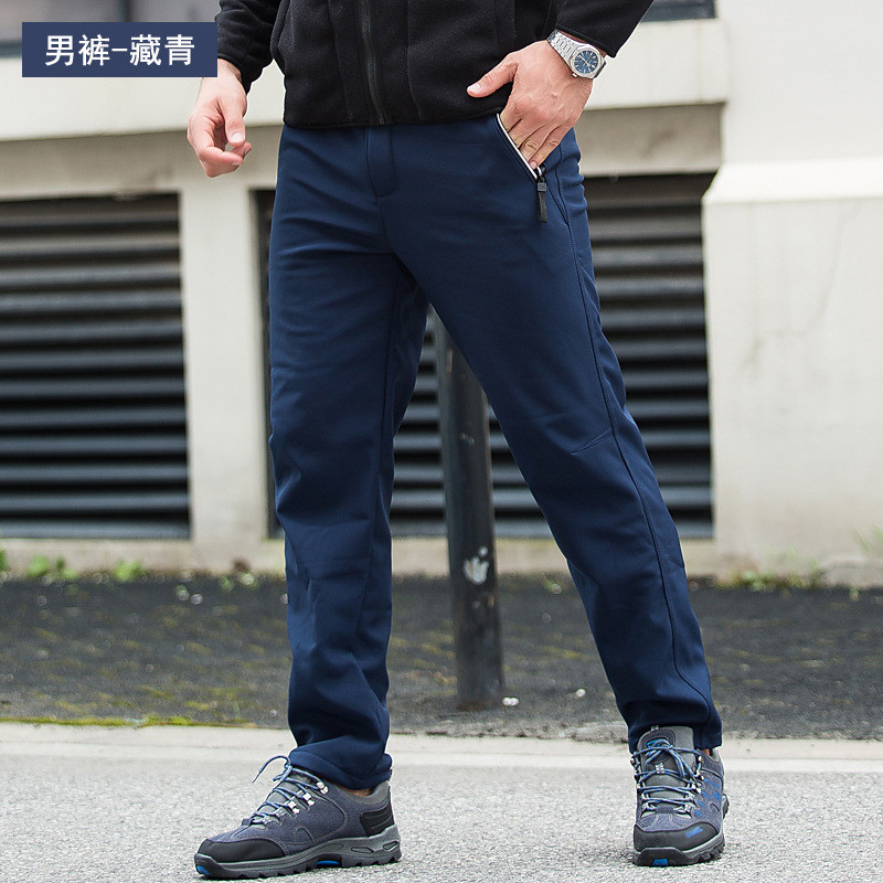 批发户外运动裤男女加绒加厚软壳冲锋裤防风防水登山裤防寒保暖裤