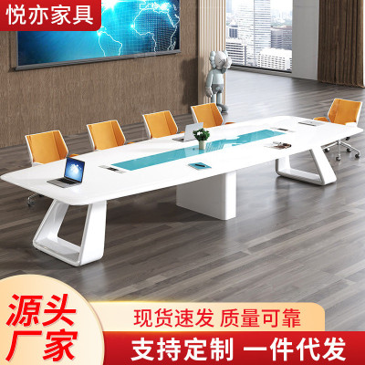 会议桌长桌简约现代时尚办公大型洽谈桌椅组合烤漆培训会议桌子