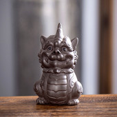 紫砂小摆件貔貅茶宠可养萌宠招财茶玩配茶道手工新款 可爱创意独角