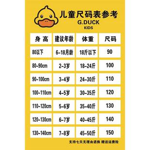儿童尺码表参考海报展板宝宝尺码参考表宝宝穿衣尺码参考挂图