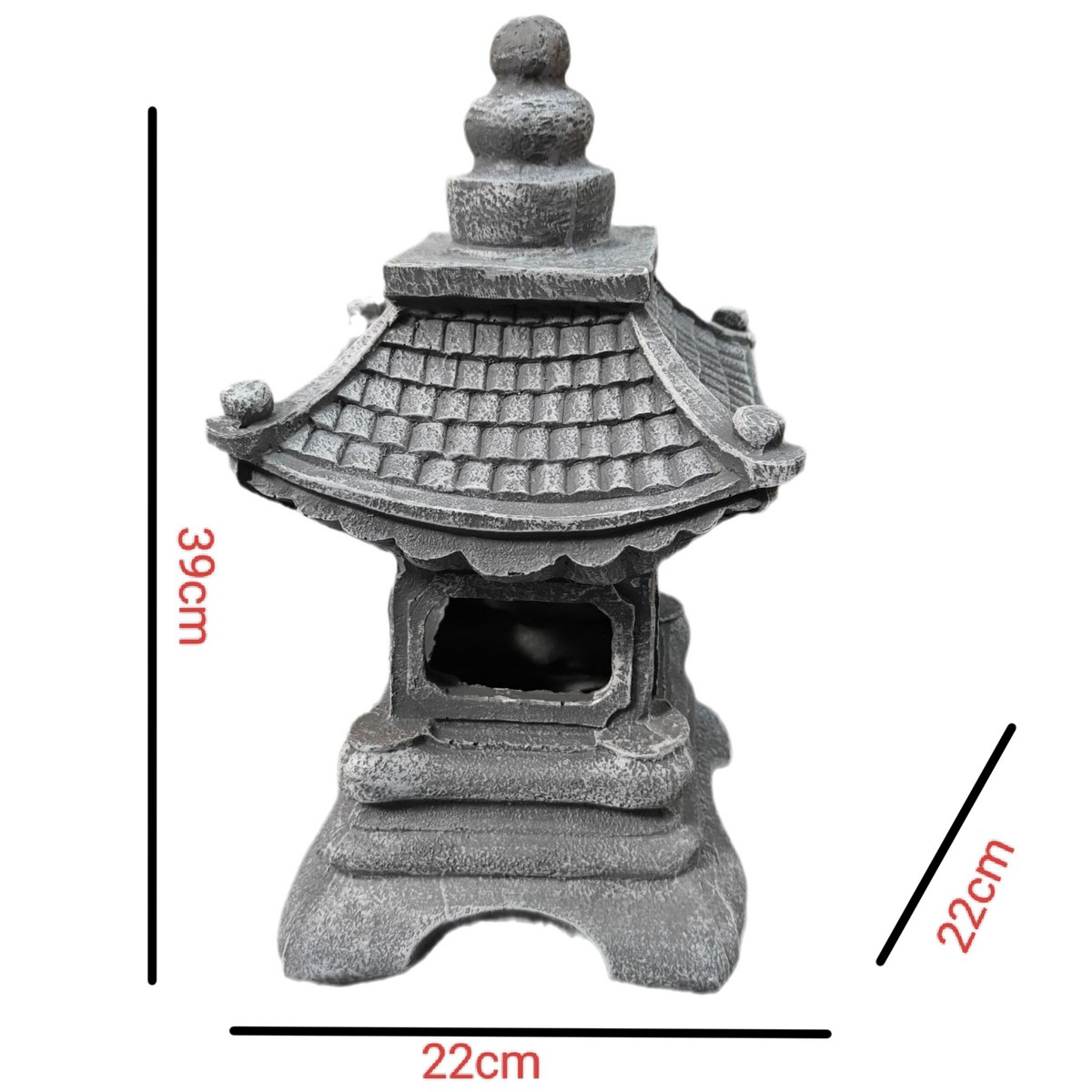 别墅庭院石塔户外花园太阳能夜灯防水树脂禅意摆件工艺品中式宫灯