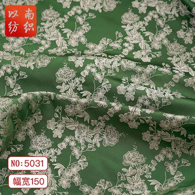 春秋优雅小碎花色织连衣裙礼服色织面料复古多色时装窗帘提花布料