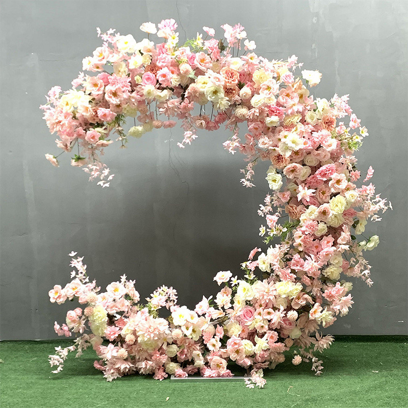 婚庆户外求婚摆件生日舞台布置森系婚礼月亮铁艺拱门网红打卡道具