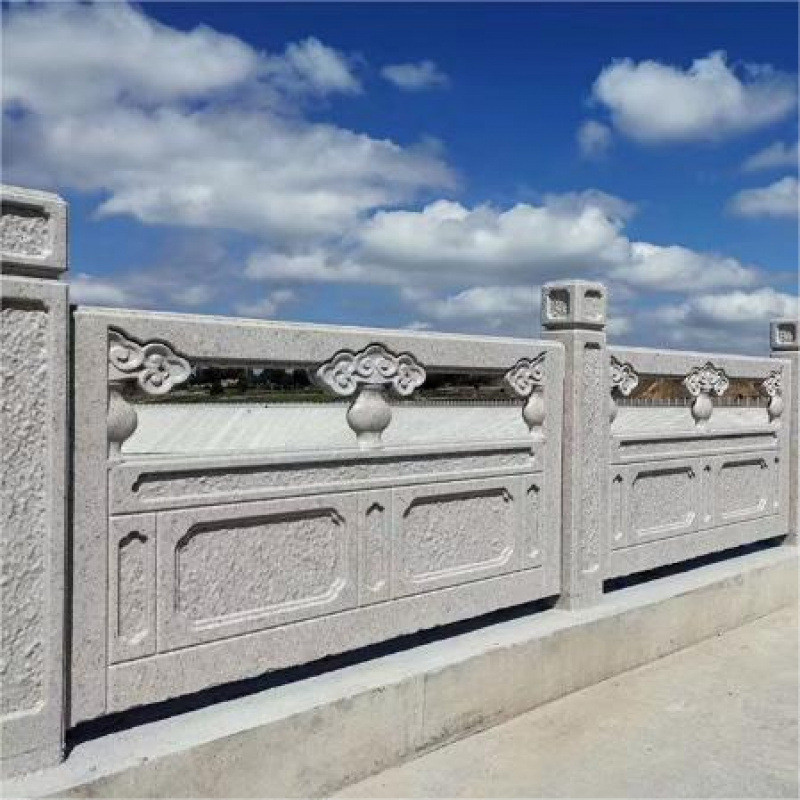 水泥仿混凝土护栏厂家扇形河堤石仿大理石栏杆河道景区水库边围栏