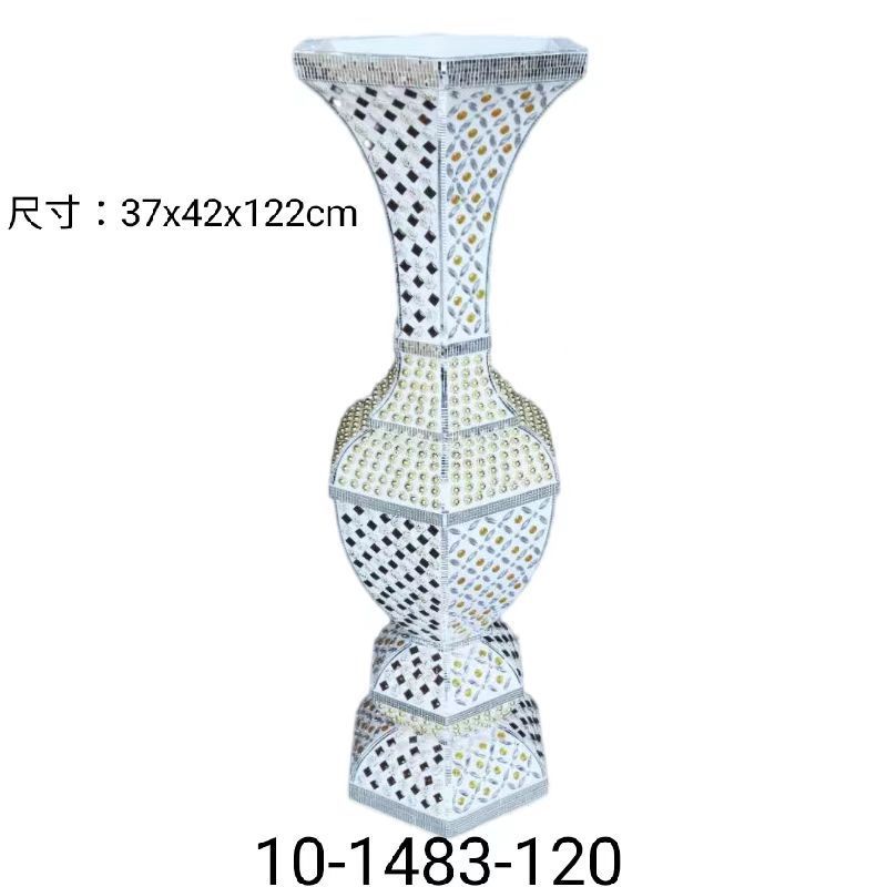 玻璃钢北欧风格氧化镁新款贴珠贴钻落地花瓶摆件