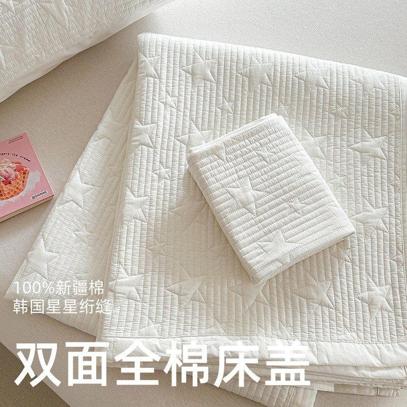 双面全棉床盖三件套砂洗绗缝夹棉夏凉被纯棉榻榻米床单防滑可机洗,床上用品,床品套件/四件套/多件套,淘宝优惠券,粉丝福利购,淘宝优惠卷
