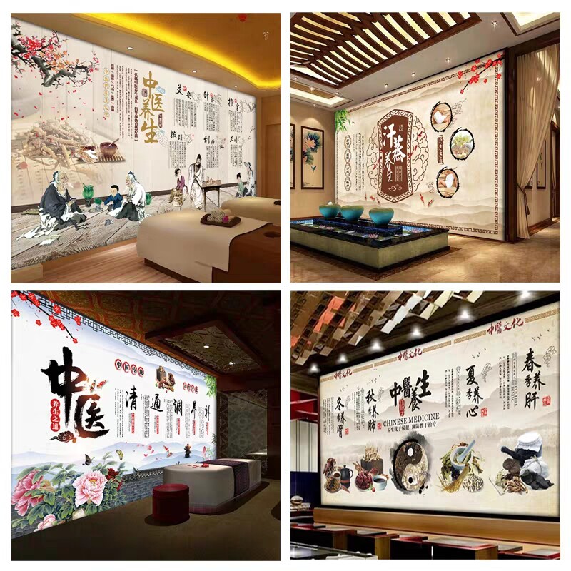 中医养生装饰画人体经络穴位图理疗宣传画养生之道大挂图墙贴壁画