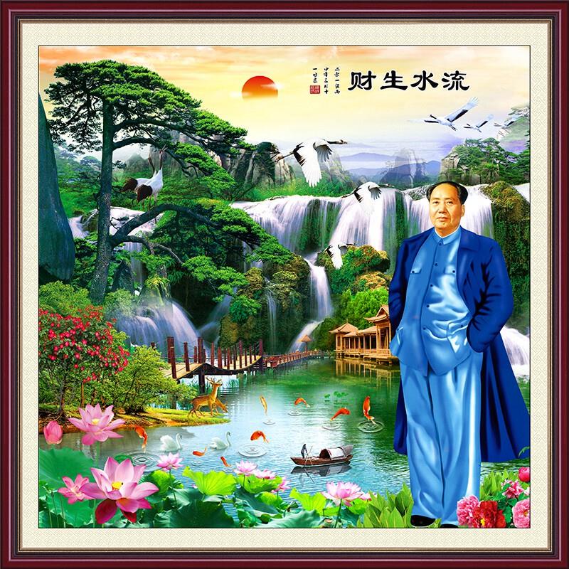 墙画挂画人物像方形装饰墙画靠山自粘贴画客厅像伟人画像图片