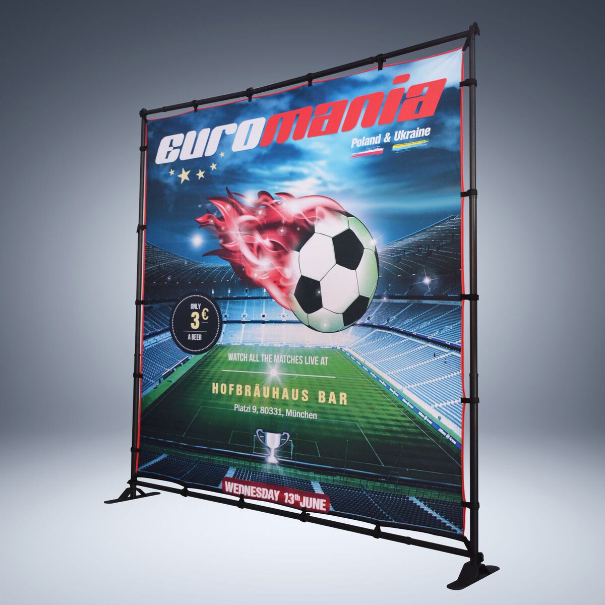 幕布支架万能架子大屏海报背景墙 落地立式 快速展示活动广告宣传