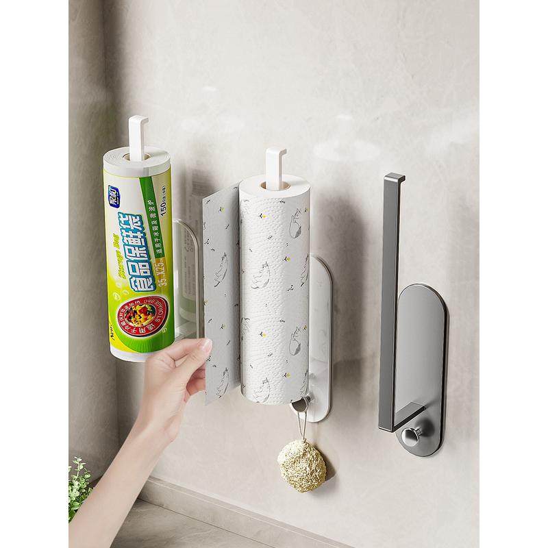 厨房纸巾架免打孔橱柜用纸置物卷纸架保鲜膜吸油纸收纳挂架,收纳整理,纸巾盒,淘宝优惠券,粉丝福利购,淘宝优惠卷