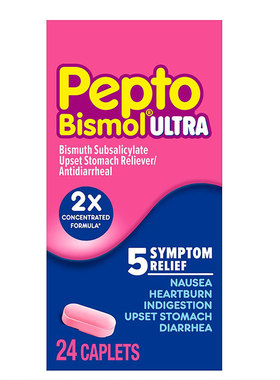 美国直邮Pepto Bismol Ultra Caplets缓解胃部不适24粒 消化保健
