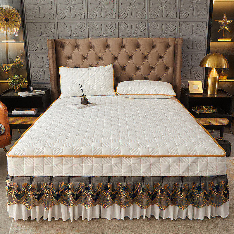 套床笠大豆加厚夹棉床裙床单水洗棉席梦思床垫保护罩床罩四季