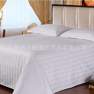 酒店加密套件宾馆床上加厚床笠款 三公分缎条床单被布草厂家直销