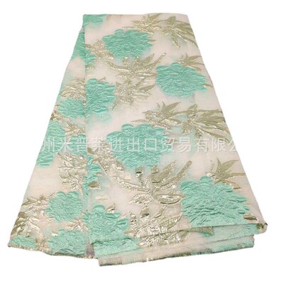 民族精细刺绣礼服旗袍褶皱压花大提花金银丝布料 欧美brocade面料