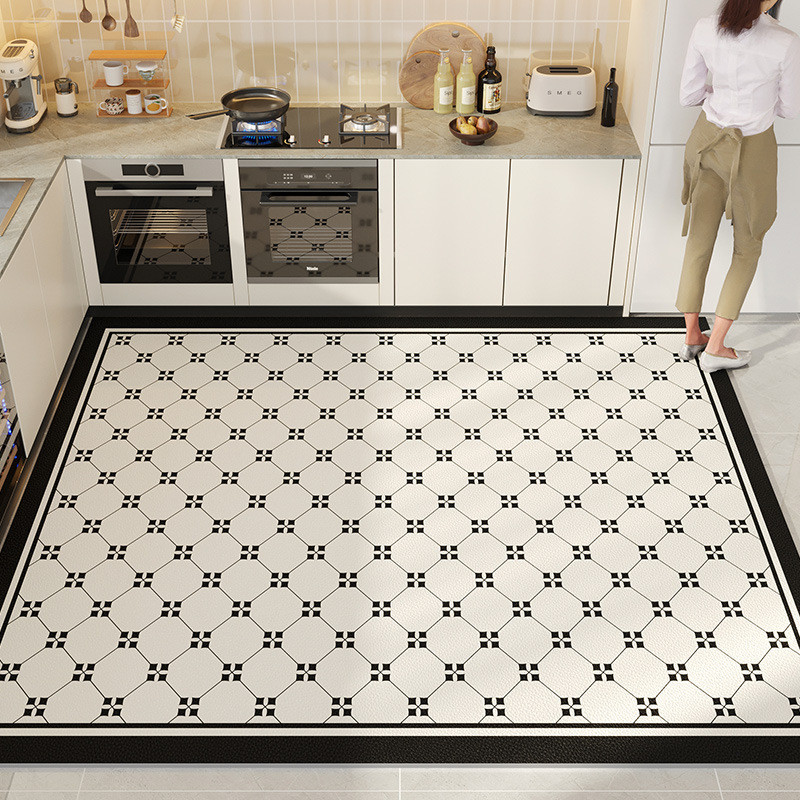 欧式厨房专用地垫防油防滑可擦免洗脚垫皮革防水地毯好打理垫子