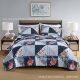 外贸quilted磨毛绗缝被货源 外贸批发床盖三件套
