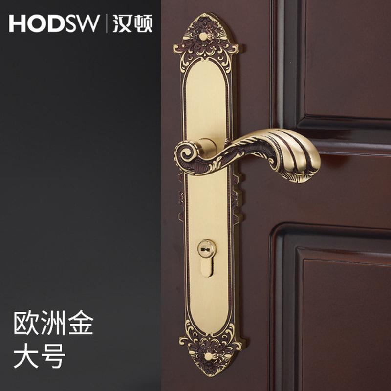 黄铜欧式卧室门锁室内实木门把手通用门锁黄铜美式静音卫生间门锁