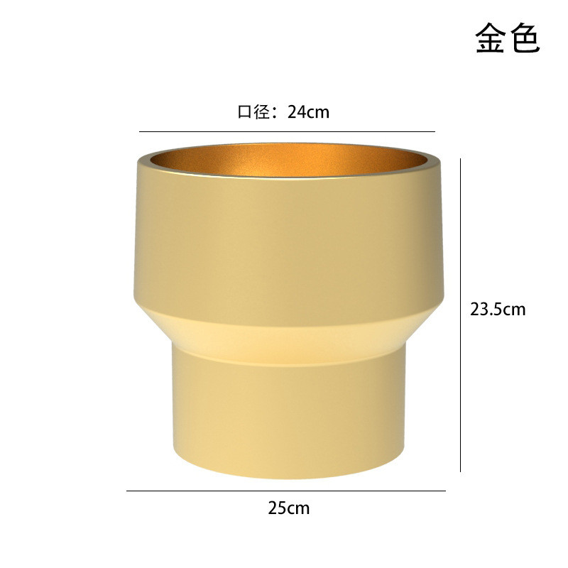 24口径蝴蝶兰铁艺柳花器金属北欧冬青银花盆盆器仿真花新中式摆件