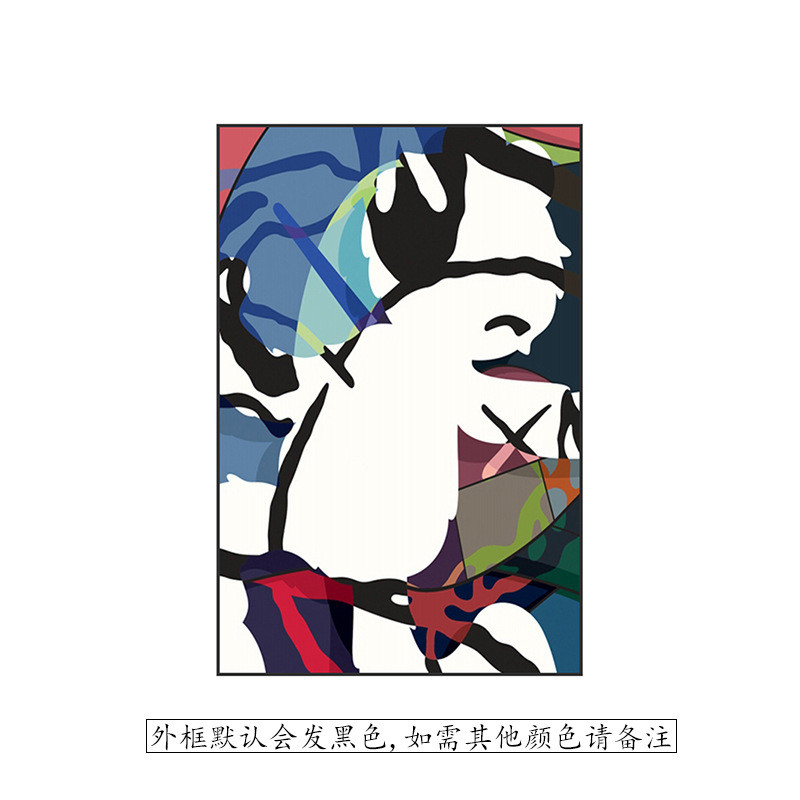 现代轻奢kaws餐厅艺术酒店时尚客厅玄关装饰画背景墙壁画竖版挂画