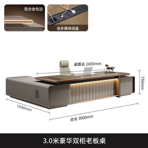 简约现代办公桌老板桌轻奢大班台主管桌办公家具总裁办公桌椅组合