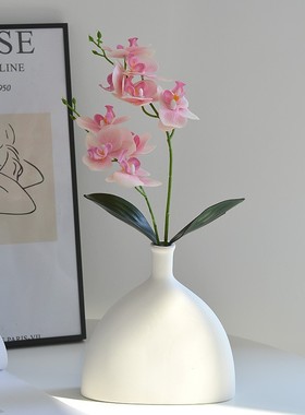 简约艺术花瓶陶瓷干花花器北欧创意民宿装饰品摆件素烧无釉批发
