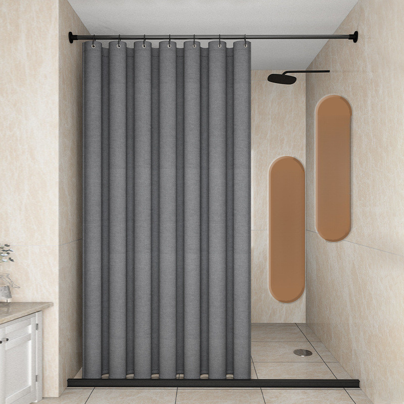浴室折叠防水浴帘卫生间防霉窗帘隔断帘门帘挂帘淋浴帘套装免塘祥