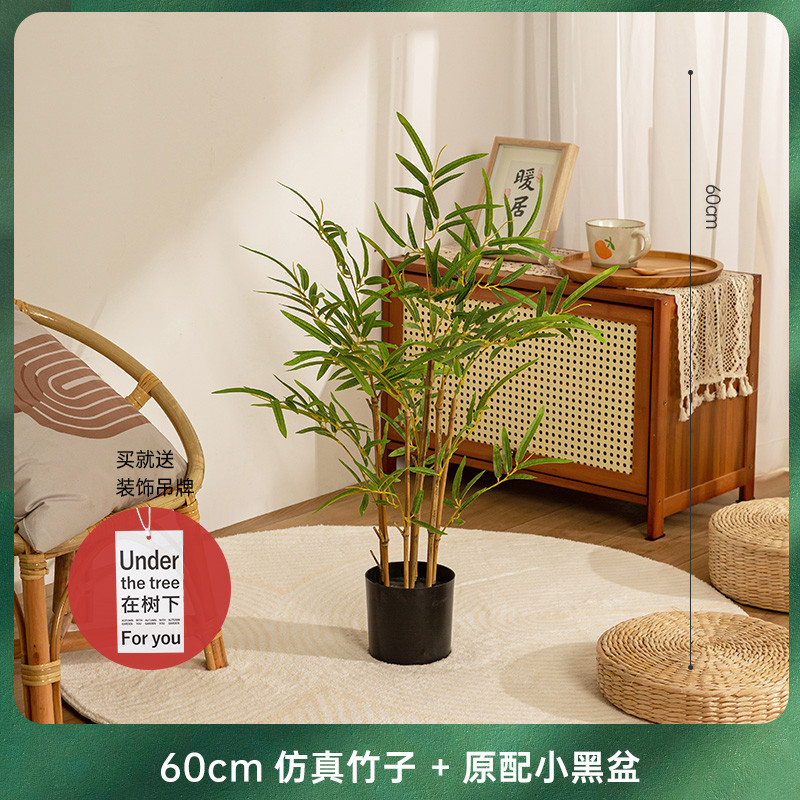 高级仿真绿植竹子盆栽室内客厅新中式禅意造景植物竹子假装饰摆件