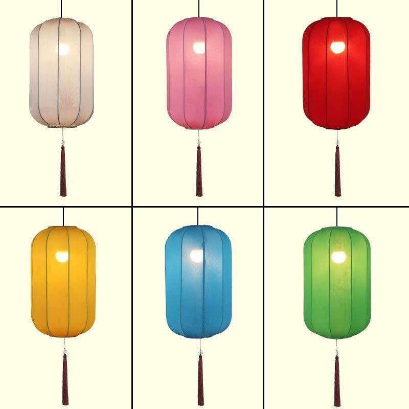 布艺手绘冬瓜灯笼中式餐厅茶室茶楼火锅店过道走廊玄关仿古灯笼灯