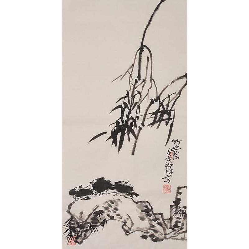 纯手绘装饰画国画水墨画植物画花卉画客厅画玄关画壁画山水画中式图片