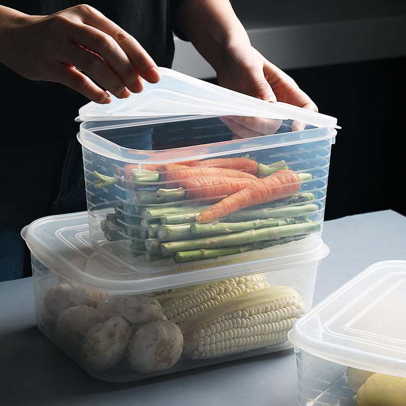 保鲜盒塑料透明密封盒冷冻长方形盒冰箱专用小收纳盒子食品级商用