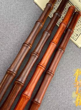 犀牛角紫檀竹节棍健身棍武术棍把玩棍鞭杆圆棍